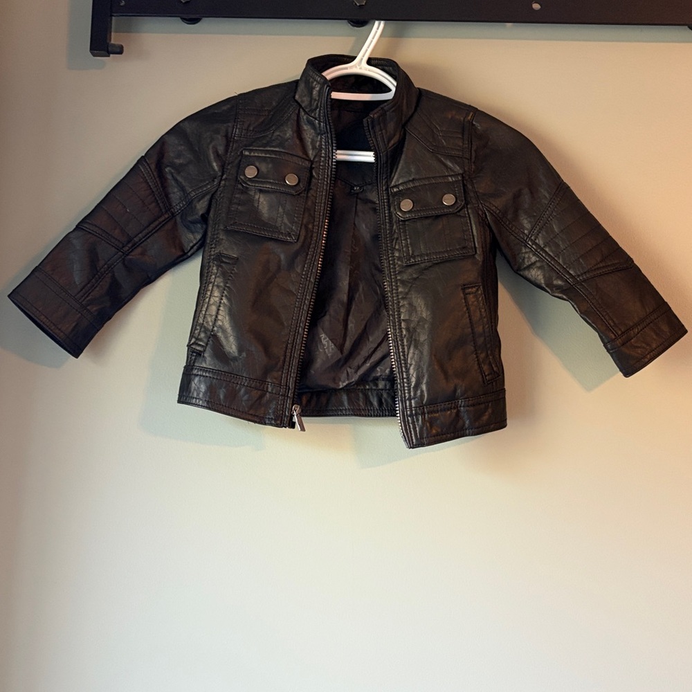 Urban Republic Kids' Black Leather Jacket 3T